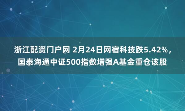 浙江配资门户网 2月24日网宿科技跌5.42%，国泰海通中证500指数增强A基金重仓该股