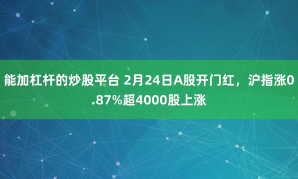 能加杠杆的炒股平台 2月24日A股开门红，沪指涨0.87%超4000股上涨